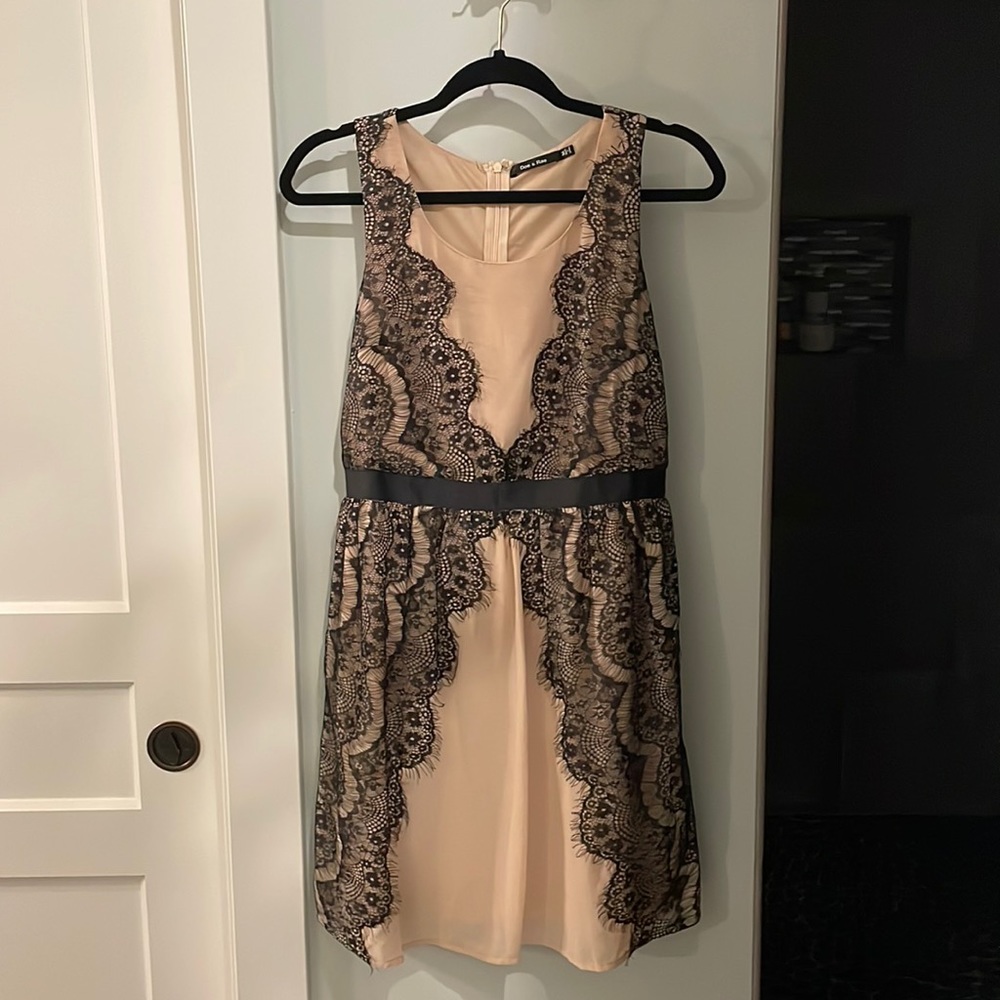 Doe & Rae black nude lace dress from Modcloth